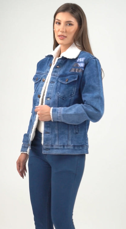 Fur-Denim Jacket (Slim-Fit)