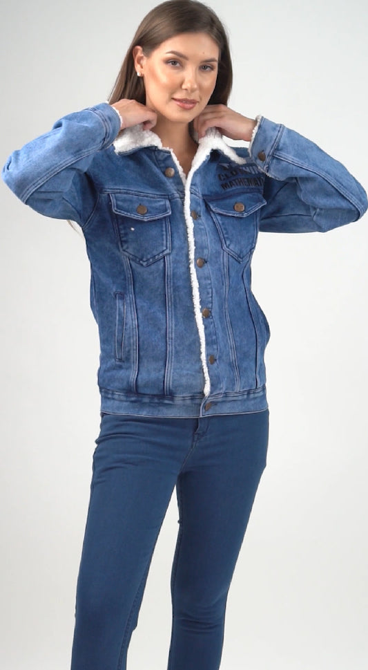 Fur-Denim Jacket (Slim-Fit)