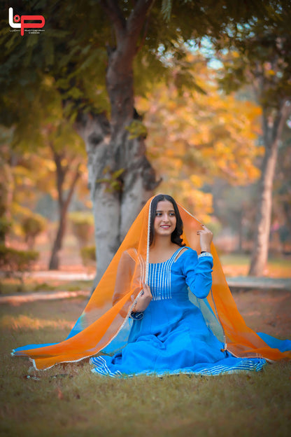 Anarkali Suit Sky Blue